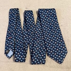 Tommy Hilfiger Men 100% Silk Neck Tie Elephants Blue Animal Zoo Circus Safari